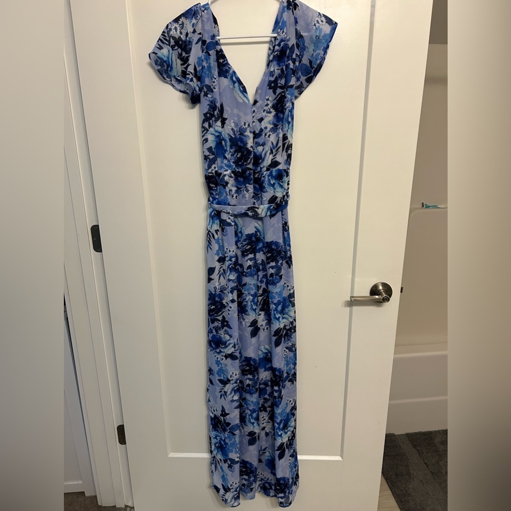 Donna Ricco Blue Floral Jumpsuit - Picture 6 of 9